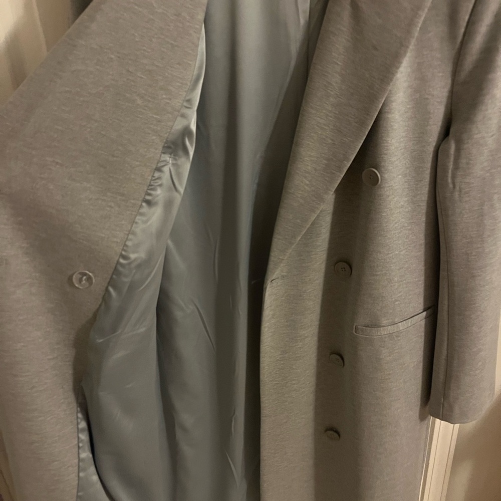 Good American Grey Long Double Breasted Lined Trench Jacket, NWOT, Small - Picture 11 of 12